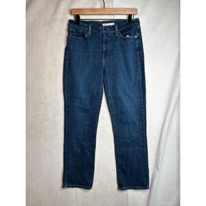 Levis Classic Straight Jeans Womens 8 Dark Wash Blue Denim Mid Rise Stretch